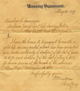 Surf medal letter
