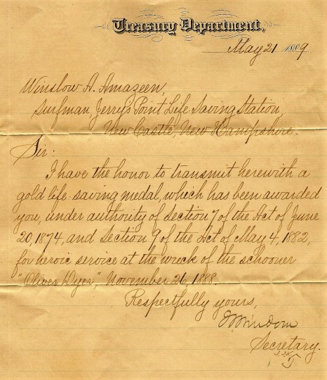 Winslow Amazeen Letter